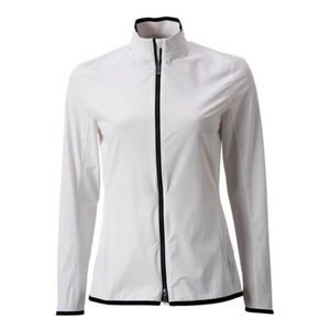 Elegant White Utility Jacket with Black Trim